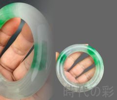 翡翠バングル 稀少高氷種 淡いラベンダー紫x湖水ブルーx嫩グリーン約