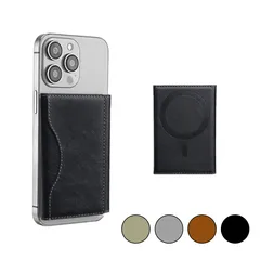 MagSafe レザーカードケース カーキ/グレー/ブラウン/ブラック