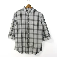 アーノルドパーマー 長袖シャツ トップス 七分袖 チェック柄 コットン メンズ Mサイズ 白×黒 Arnold Palmer 【中古】