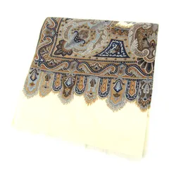 トプカピ ストール ショール ペイズリー柄 ウール シルク カシミヤ 日本製 ブランド レディース アイボリー TOPKAPI 【中古】