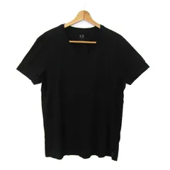 アルマーニエクスチェンジ 半袖Ｔシャツ トップス Vネック ピマコットン メンズ Lサイズ ブラック ARMANI EXCHANGE 【中古】