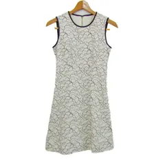 ケイトスペード ワンピース トップス ノースリーブ 花柄 レディース 2-Aサイズ クリーム×黒 Kate Spade 【中古】