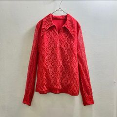 Delton フリル付きレッドシャツ 長袖 - メルカリ