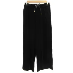 エージーバイアクアガール AG by aquagirl ワイドパンツ アンクル丈 ベルベット M ブラック 黒 /YM11