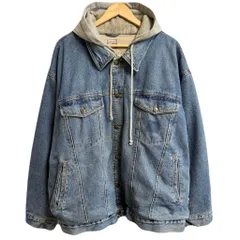 Timberland ティンバーランド PRO SERIES フェイクレイヤード デニムジャケット Gジャン 青 ブルー×グレー XXLサイズ No.L355のサムネイル