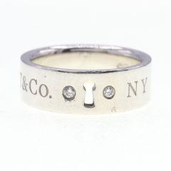 Tiffanyリング ロックリング 2PD キーホールリング ダイヤモンドリング