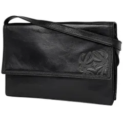 ロエベ LOEWE アナグラム ショルダーバッグ クラッチバッグ ショルダーバッグ レザー ブラック レディース 【中古】