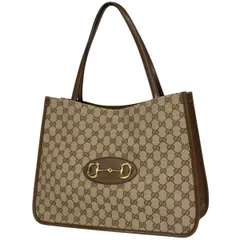 グッチ GUCCI ホースビット トートバッグ ショルダーバッグ トートバッグ GGキャンバス ベージュ ブラウン 623694 レディース 【中古】