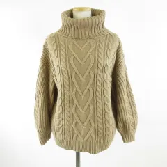 イング INGNI ニット セーター 長袖 タートルネック 茶 M *T875