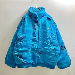 .イタリア製 90s 【蛾】 ダウン ジャケット ブルゾン 高級 BELFE 青