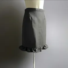 ヨーロッパ ヴィンテージ スカート フリル ラッフル ビンテージ ユーロ グレー