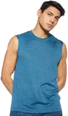 アディダス 3XL 機能性 タンクトップ ノースリーブ ブルー トレーナー ジムウェア ランニング