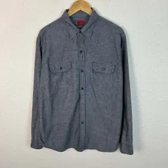 Levi's リーバイス シャンブレーシャツ 長袖 無地 ブルー XLサイズ メンズ 古着 アメカジ