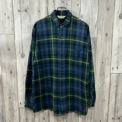 OLD Eddie Bauer 90s エディーバウアー ヘビーウェイト 厚地 肉厚 長袖 チェック ネルシャツ ヘビネル メンズ M サイズ