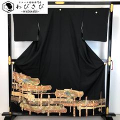 単衣 付下げ 源氏香 花柄 縦縞模様 惚色 K-3991 - メルカリ