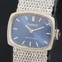 TISSOTティソ seven自動巻 ブルー文字盤 スクエア デイト メンズ 
