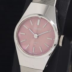 稼働品 SEIKOセイコー 17石 レディース手巻き 1974年 パープル文字盤 