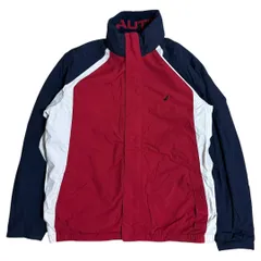 【USED/古着】美品 NAUTICA リバーシブルジャケット 紺×赤 フリース×ナイロン （Lサイズ）