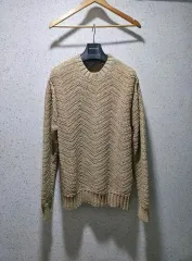 M) ザラ ベージュ コットンアクリル ブレンド ニットセーター 3003 405