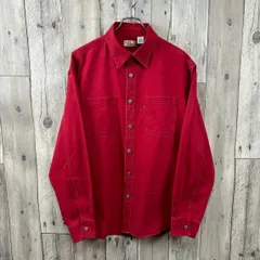 OLD LEVI'S JEANS Levi's 90s リーバイス ジーンズ メタルボタン 長袖 無地 コットン シャツ メンズ L サイズ