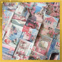 【迅速発送】Arpaper　コラージュ　素材　デザインペーパー　詰め合わせ　ペーパー　ヴィンテージ　背景紙　紙もの　素材紙　シール　ノート　レトロ　ブック　女の子　かわいい　100枚　大容量　紙素材　コラージュ素材　アンティーク　おしゃれ　海　風景　海辺　 1