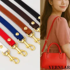 バッグ用ショルダーストラップ レッド ゴールド金具 調節可 交換用ベルト