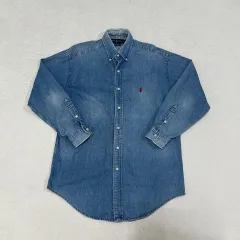 M ポロラルフローレン シャンブレー HARD FADING デニム シャツ 1112