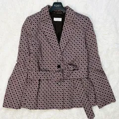 美品 DRIES VAN NOTEN ドリスヴァンノッテン テーラードジャケット 幾何学サークル柄 ジオメトリック ドット レトロ モッド柄 ベルト 36のサムネイル