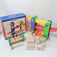 H258　木のおもちゃ　セット　まとめ売り　くまさんのコロコロスライダー　つみき　ハンマートイ　知育玩具　木製　トイザらス　IKEA