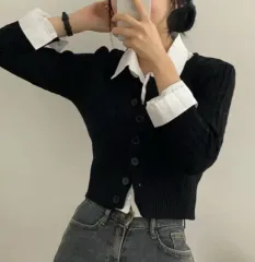 エイブリー ケーブル編み クロップドカーディガン 出品