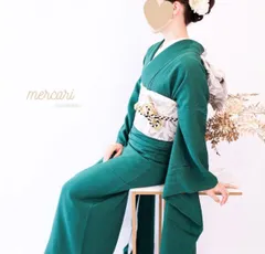 振袖　成人式　フルセット　シンプル　グリーン　正絹