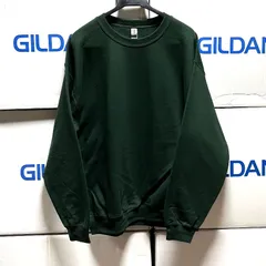 新品未使用 GILDAN ギルダン セットイン トレーナー フォレストグリーン 2XLサイズ 深緑色 8.0oz ダークグリーン ミリタリーグリーン 無地 裏起毛 長袖 クルーネック スウェット スエット セットアップ セットイン ミリタリー