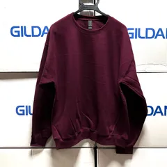 新品未使用 GILDAN ギルダン セットイン トレーナー マルーン XS,S,M,L,XLサイズ 赤紫色 臙脂色 8.0oz ワインレッド バーガンディ 無地 裏起毛 長袖 クルーネック スウェット スエット セットアップ セットイン ミリタリー