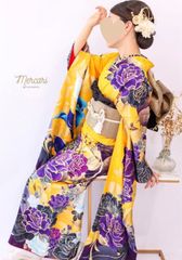 振袖フルセット(7点)成人式・辻ヶ花・辻が花・手絞り・高身長・銀通し