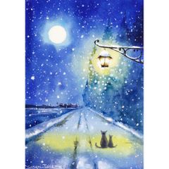 原画）冬の灯【A5サイズ／水彩画／#2861】 - メルカリ