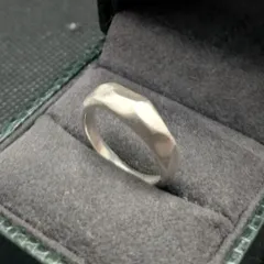 【英国製】シルバー925 リング 12号 多面カット ファセット 幾何学 ジオメトリック シンプル メンズ ピンキー レディース