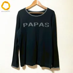 #anc パパス Papas GP カットソー M 黒 グレー 赤 ロンT ロゴ チェック メンズ [947033]のサムネイル