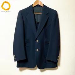 #anc ランバン LANVIN PARIS シングルジャケット 紺 S2B 背抜き サイドベンツ モヘア混 銀ボタン ステッチ メンズ [974181]