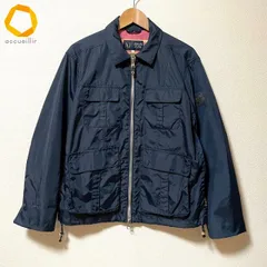 #axc アルマーニジーンズ Armani Jeans ジャケット M 紺 ナイロン ジップアップ ロゴ メンズ [979163]のサムネイル