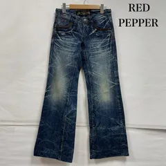 レッドペッパー ローライズ 刺繍 ブーツカット バギーパンツ フレアデニム ヴィンテージ Y2K サイズ25 レディース - ISItems【USED】【古着】【中古】50147312