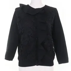 美品☆VALENTINO ヴァレンティノ QB2KA01443K レース切り替え 長袖 ニット カーディガン ブラック M イタリア製 正規品 レディース 美品☆VALENTINO ヴァレンティノ QB2KA01443K レース切り替え 長袖