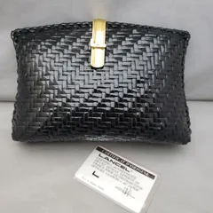 LANCEL ショルダーバッグ　クラッチバッグ かご調編みデザイン ブラック　u7055i