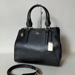 2511-5｜美品｜コーチ 2WAYハンドバッグ レザー ブラック ターンロック