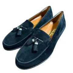 新品同様 Salvatore Ferragamo サルヴァトーレフェラガモ スエード タッセルローファー サイズ8 2E 26cm相当 ブラック メンズ 古着 中古 USED