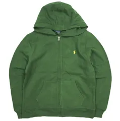 POLO RALPH LAUREN ポロ・ラルフローレン ポニー刺繍 裏起毛 スウェットジップアップパーカー L(14-16) グリーン トップス g24247