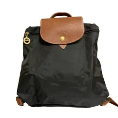 美品 LONGCHAMP ロンシャン ルプリアージュ バックパック リュック デイパック ブラック レディース 古着 中古 USED