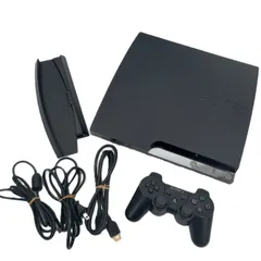 SONY PS3 CECH-2500B ブラック 本体 コントローラー 接続ケーブル スタンド付き