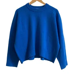 美品 BEAUTY&YOUTH ビューティ＆ユース ウールカシミヤ アクアラグランクルーネックニットプルオーバー サイズS ブルー レディース 古着 中古 USED