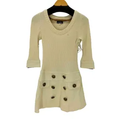 バーバリーブルーレーベル BURBERRY BLUE LABEL チェックライン ニットワンピース レディース  38