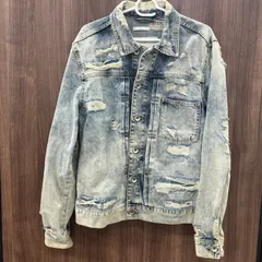 ★ZARA ザラ 1975 デニムジャケット Gジャン ダメージ アウター ライトブルー メンズ サイズ L